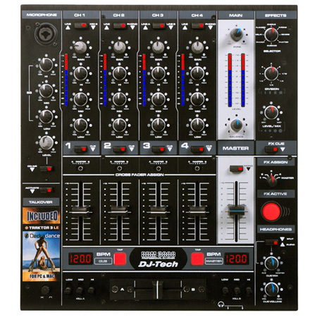 PROFESSIONAL DJ MIXER WITH EFFECTS AND BPM
