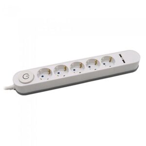 PRELUNGITOR 5 CAI CU INTRERUPATOR + 2USB 3M(3G1.5MM2)