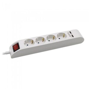 PRELUNGITOR 4 CAI CU INTRERUPATOR + 2USB 1.4M(3G1.5MM2)