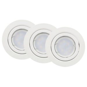 SET 3 SPOTURI LED GU10 5W 6400K ALB RECE - ALB