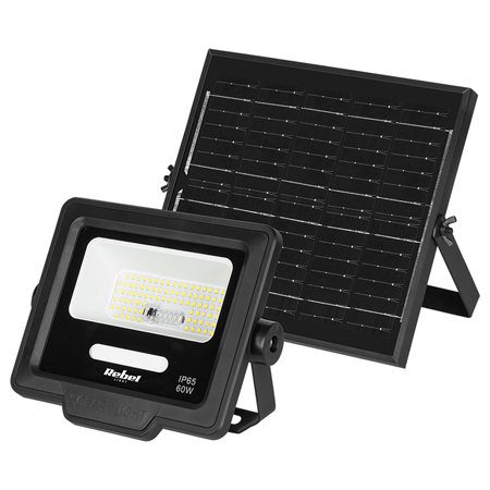 REFLECTOR LED 60W 6800 PANOU SOLAR 6W TELECOMANDA REBEL